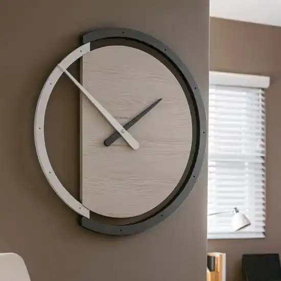 Sconto Orologio moderno da muro in legno effetto rovere rotondo