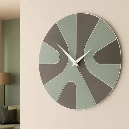Compra Online Orologio da parete rotondo in legno verde moderno rotondo