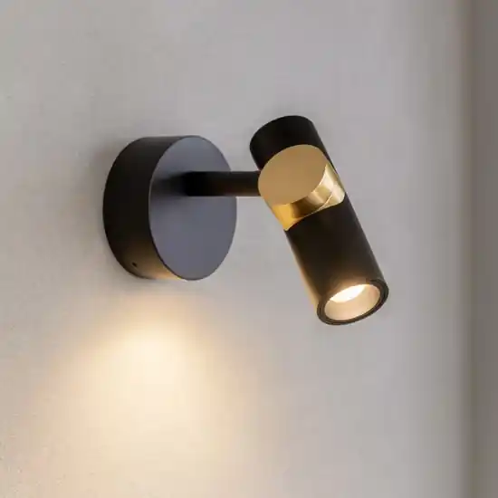 Linea light goose applique con spot nero oro led 11w 3000k orientabile Ultimissimo Modello
