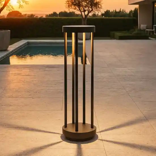 Sconto Lampione design moderno da giardino nero led 8w 3000k