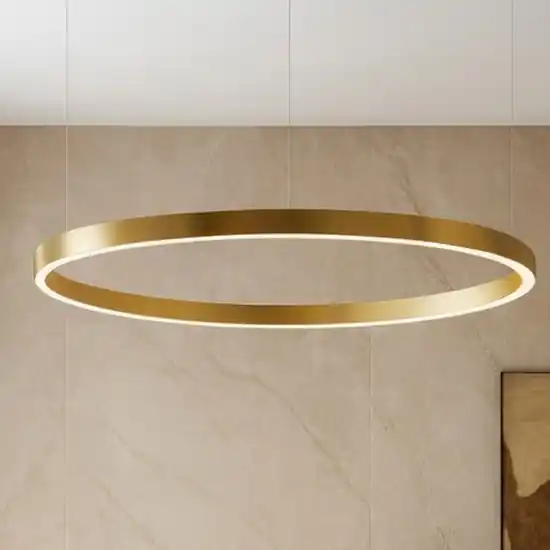 Lampadario cerchio 120cm oro led 72w 3000k dimmerabile Nuova Collezione