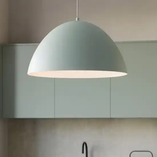 Must-Have Lampadario cupola metallo celeste 50cm per cucina