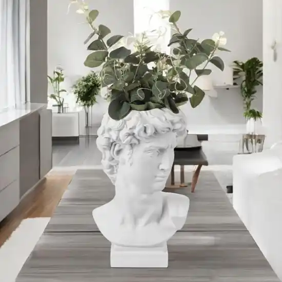 Scelto Dai Clienti Scultura da tavolo testa david vaso bianco h30