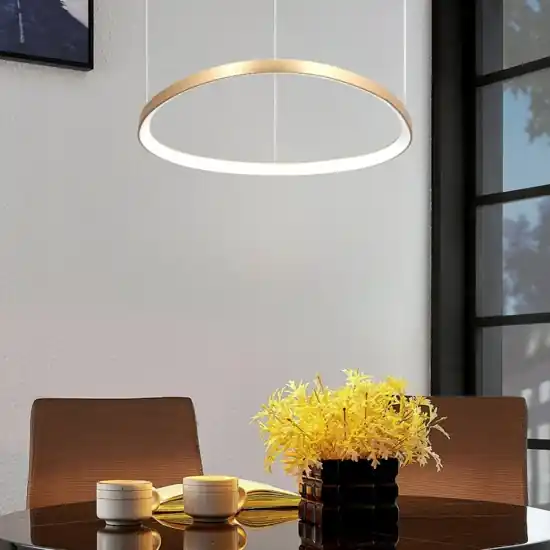 Lampadario moderno gemini sp d081 ottone dali push ideal lux led 30w 3000k Soddisfatti O Rimborsati