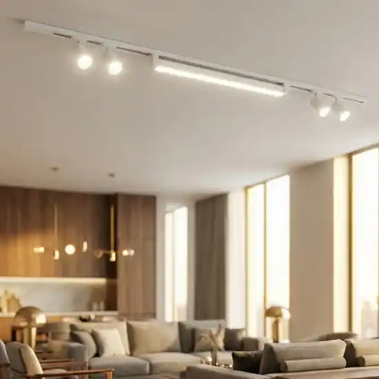 Sistema binario 200cm bianco con spot modulo led 40w 4000k Soddisfatti O Rimborsati