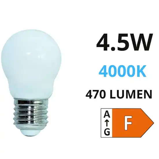 Life lampadina mini sfera led e27 4,5w 4000k vetro bianco milky Novità