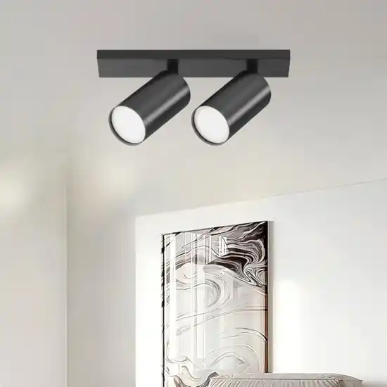 Promozione Esclusiva Maytoni plafoniera nera da soffitto per cucina con faretti orientabili focus