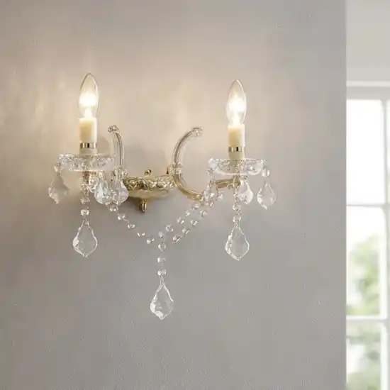 Florian ap2 ideal lux applique cristallo oro 2 luci Offerta Limitata