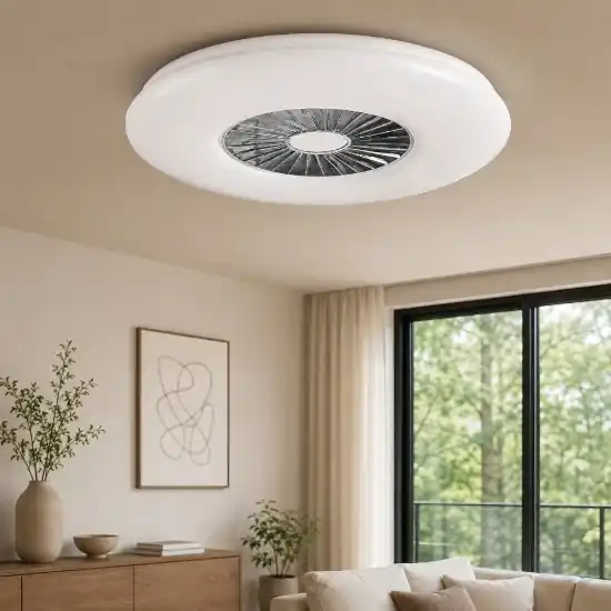 Plafoniera con ventilatore da soffitto bianco luce telecomando 56w 4000k Affare