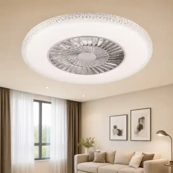 Ordina Subito Lampadario ventilatore con pale a soffitto silenzioso con luce telecomando 39.6w 4000k