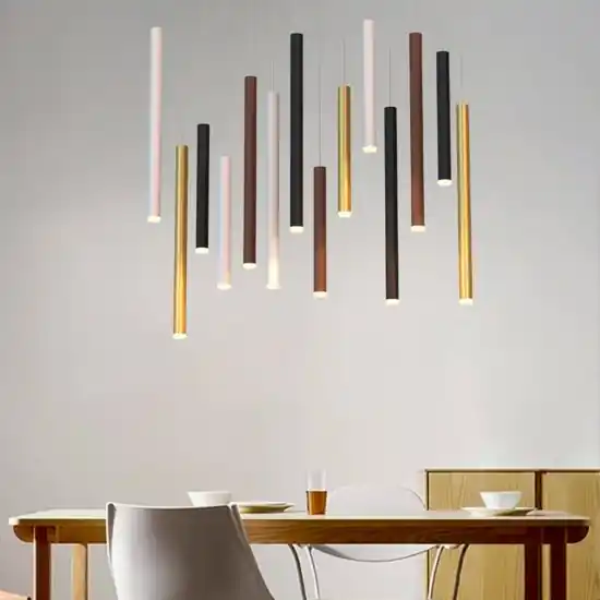 Lampadario da soggiorno moderno cilindri multicolor led 84w 3000k Offerta Del Giorno