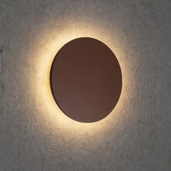 Esclusivo Ideal lux punto ap d18 applique da esterno tonda marrone 9w 3000k