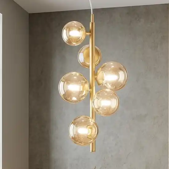 Perlage sp6 lampadario ideal lux sfere vetro ambra Promozione Esclusiva