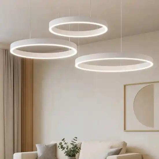 Composizione 3 lampade ad anelli bianco led cct 2700k a 6000k dimmerabile Novità