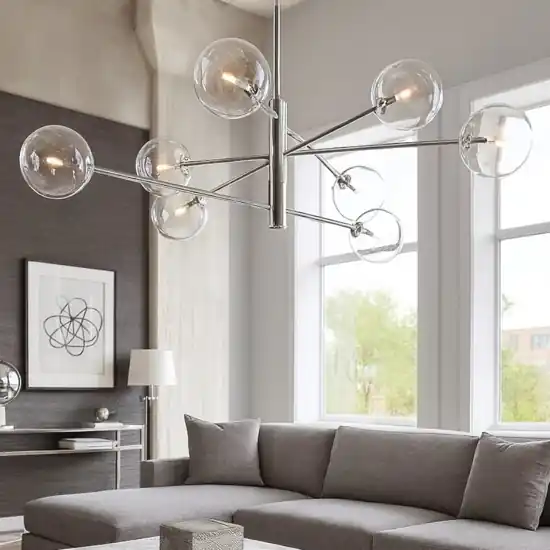 Occasione Ideal lux equinoxe sp8 lampadario design moderno cromo per soggiorno
