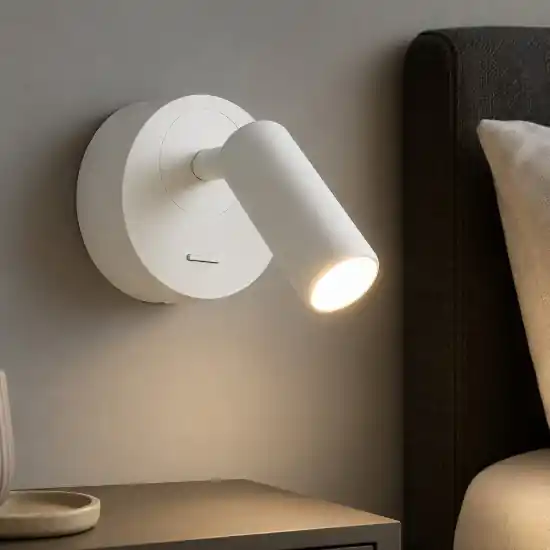 Promo Stagionale Applique comodino camera da letto ideal lux bean ap round led 3w 3000k bianco orientabile