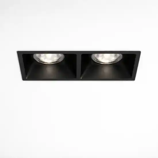 Spedito Oggi Cestello faretto nero 2 luci da incasso a soffitto