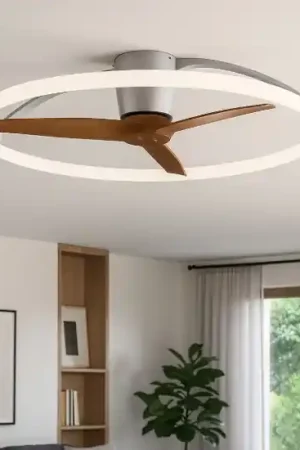 A Buon Prezzo Ventilatore a plafoniera con luce 13mq grigio pale di legno con telecomando 75w 4000k
