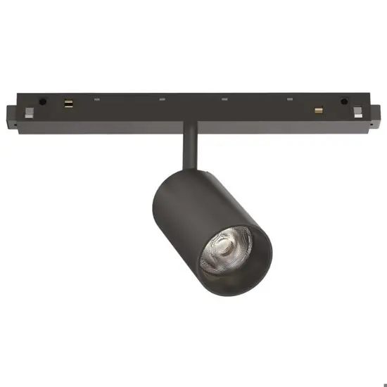 Esclusivo Faretto led 8w 3000k dimmerabile orientabile nero per binario monofase 48v