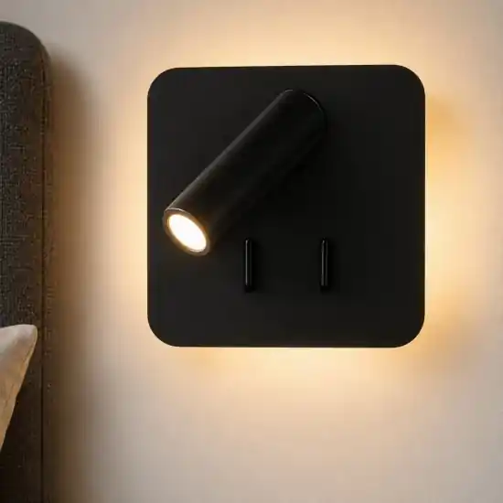 Perenz plug applique quadrata per comodino nero led 3000k orientabile Promozione Esclusiva