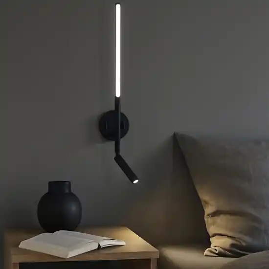Prezzo Di Fabbrica Applique nero per comodino led 9w 3000k orientabile