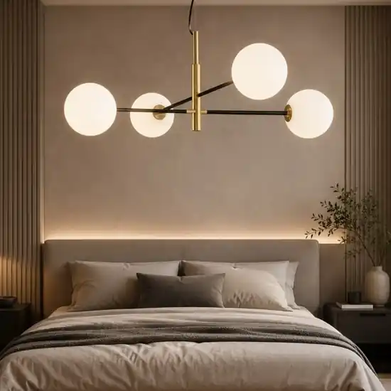 Consegna Rapida Lampadario per camera da letto design oro nero