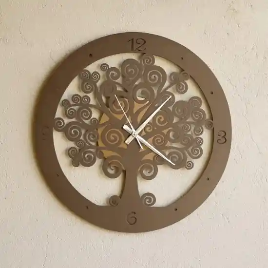 Orologio da parete moderno albero della vita oro bronzo Offerta Speciale