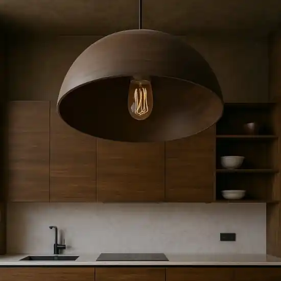 Prezzo Di Fabbrica Lampadario per cucina vintage cupola marrone corten