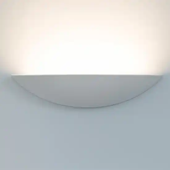 A Buon Prezzo Applique in gesso ceramica bianco mezzaluna