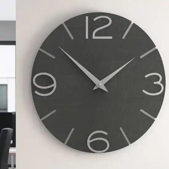 Orologio a parete moderno legno radica grigia rotondo Promozione Esclusiva