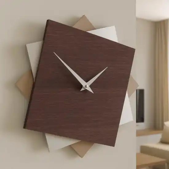 Orologio moderno a parete 35cm rovere wenge' foy Spedito Oggi