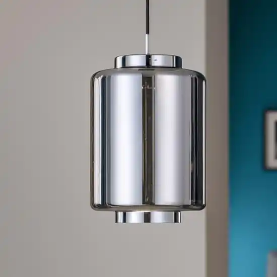 Lampada a sospensione design vetro cromo grafite Solo Oggi