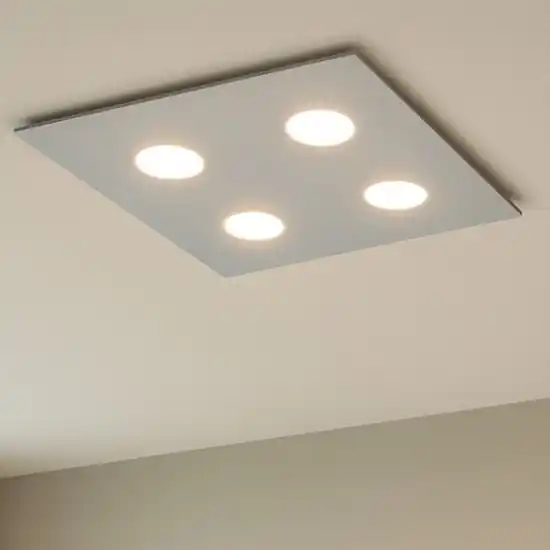 Plafoniera quadrata grigio moderna per cucina top light Consegna Rapida