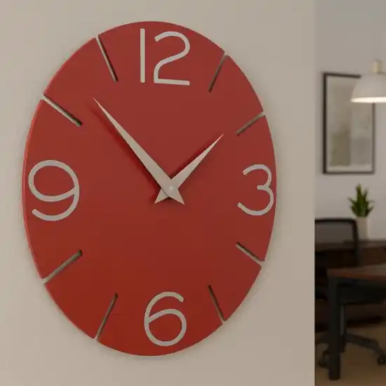 Sconto Orologio rotondo moderno da parete colore rubino