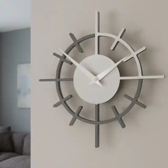 Crosshair orologio da parete moderno legno grigio quarzo Popolare
