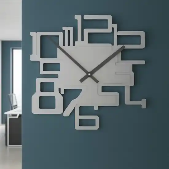 Offerta Del Giorno Orologio moderno da parete legno grigio alluminio