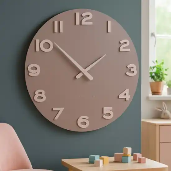 Orologio da parete moderno legno colore grigio prugna Nuova Collezione