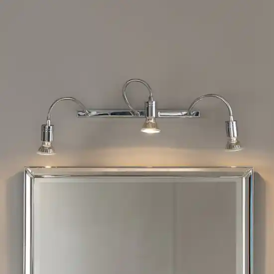 Occasione Imperdibile Applique da bagni per specchio 3 bracci flessibili metallo cromato