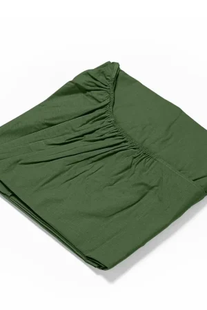 Esclusivo Lenzuolo Sotto Con Angoli Piazza e Mezza in Cotone Tinta Unita Green