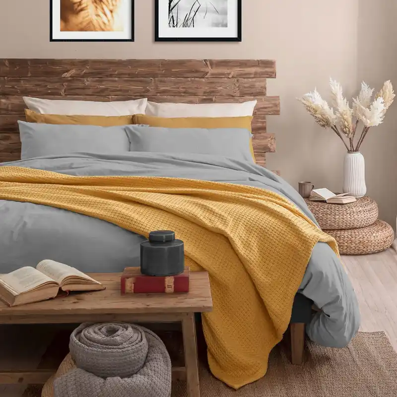 Bestseller Completo Letto Matrimoniale in Microfibra Softy Yarn - Tinta Unita Grey