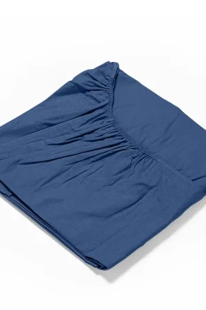 Lenzuolo Sotto con Angoli Singolo in Cotone Tinta Unita Blue Royal Saldi