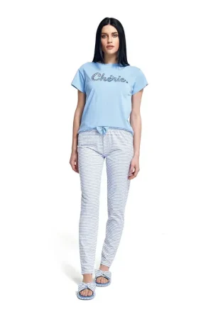 Pigiama Lungo da Donna Cherie Juliana Blu Prezzo Conveniente