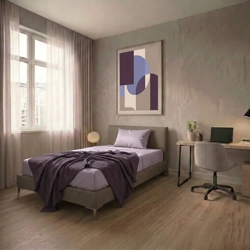 Completo Letto Singolo in Cotone Atelier Fragrance Tinta Unita Lilac Esclusivo