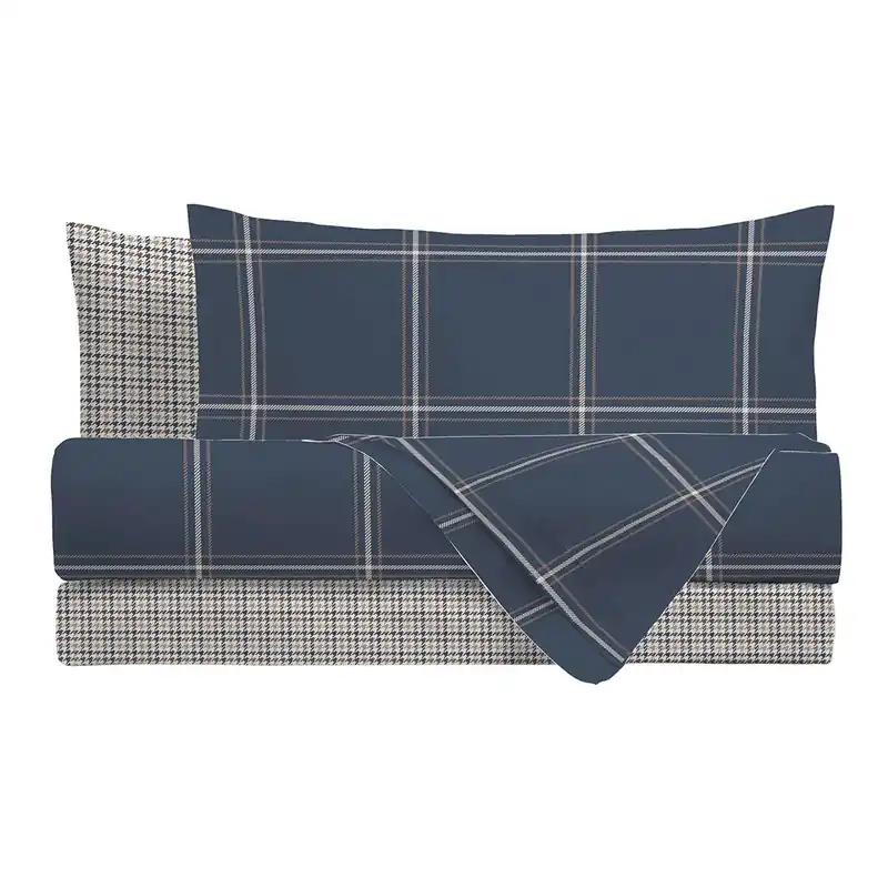 Completo Letto Singolo in Cotone con Stampa - Fantasia Dream Me Mayson Dark Blue Ultime Pezzi