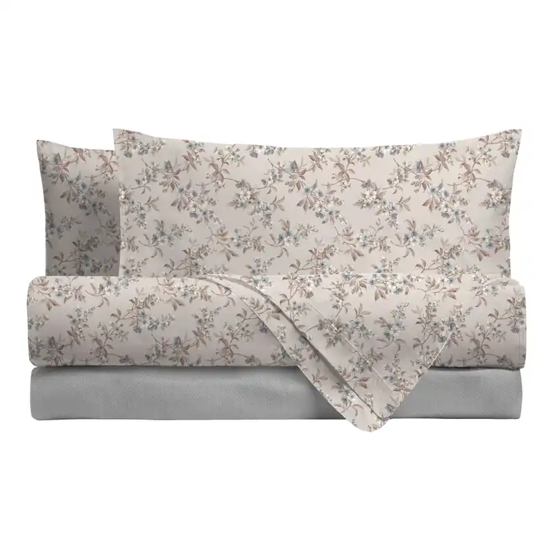 Offerta Del Giorno Completo Letto Piazza e Mezza in Cotone con Stampa - Fantasia Hug Me Amber Taupe
