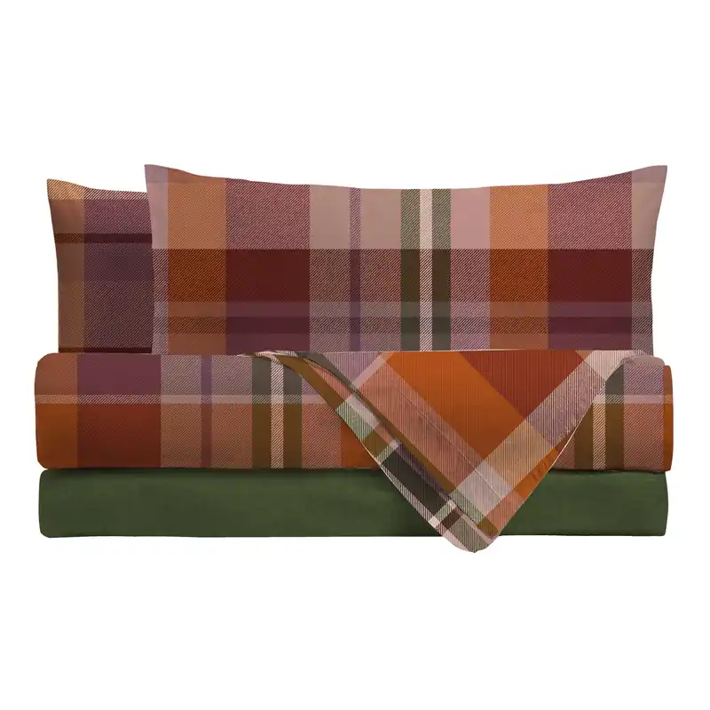 Nuova Collezione Completo Letto Piazza e Mezza in Cotone con Stampa - Fantasia Wrap Me Ralph Rust