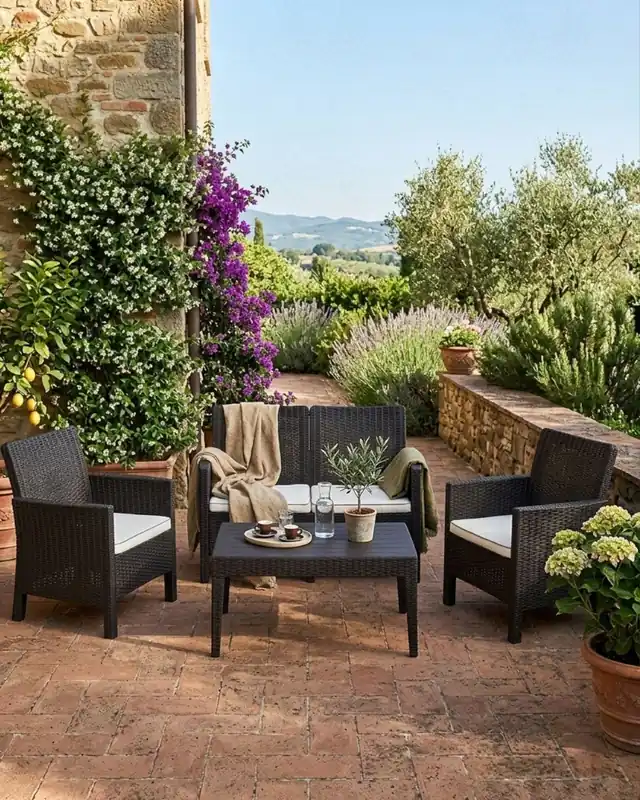 Sconto Set relax da giardino Niki in resina marrone