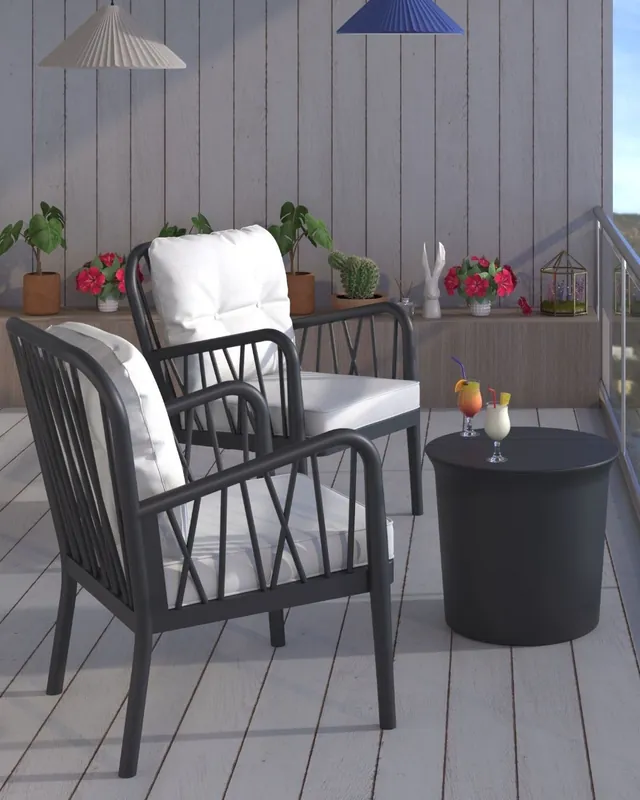 Set da giardino bistrot Gloria in resina – antracite Solo Oggi