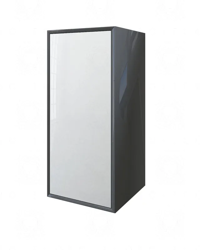 Prezzo Di Fabbrica Cassettiera bagno sospesa Alaska cm 35x77 antracite lucido - 1 anta bianco lucido