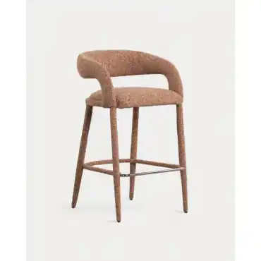 Sgabello alto 75 cm in tessuto e metallo Ewen Ultima Occasione